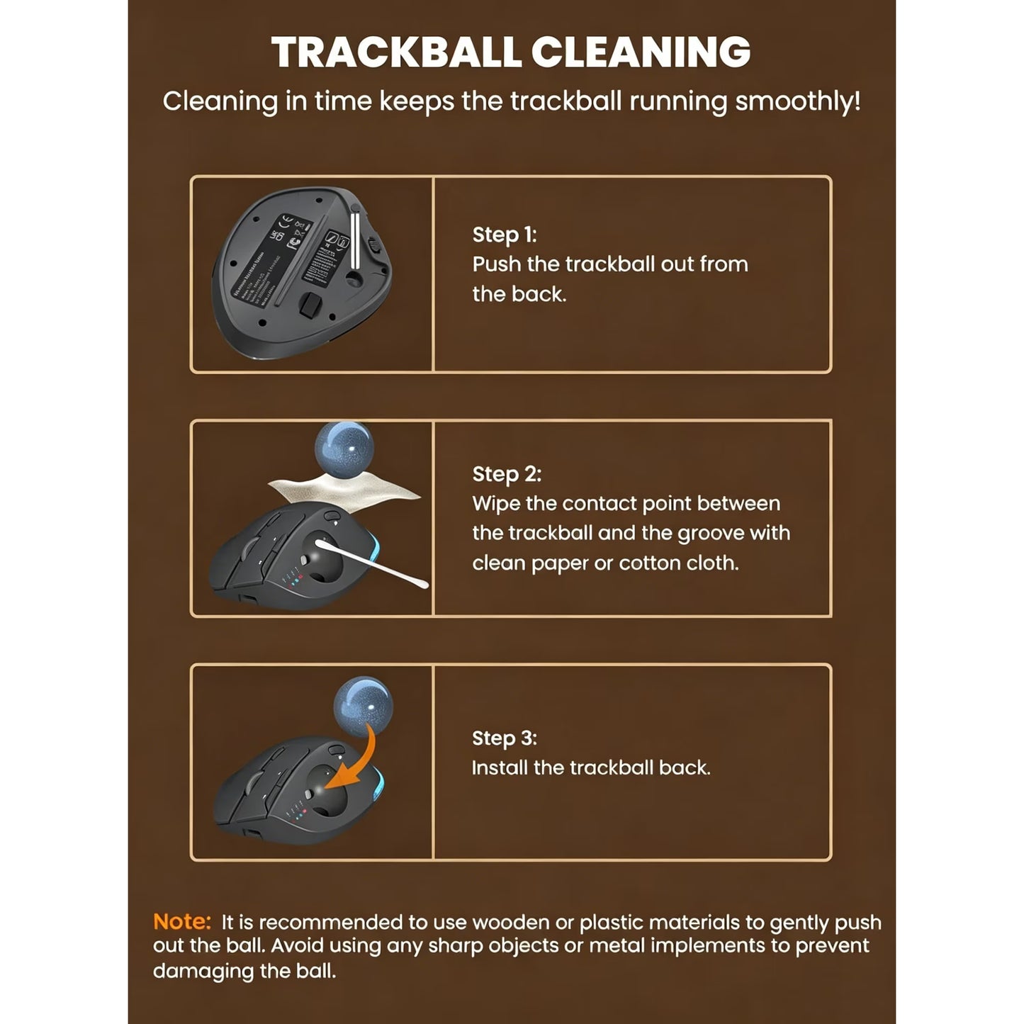 Ergonomic Wireless Trackball Mouse, Adjustable Angle, Thumb Control, Quiet Click, Rechargeable, Multi-Device Bluetooth & USB, for Windows Mac-Grey Ball
