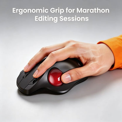 Wagpak Rechargeable Wireless Trackball Mouse with Ergonomic Thumb Control, Supports 3-device Switching (Bluetooth & USB), 5 Adjustable DPI, Relieves Wrist Fatigue