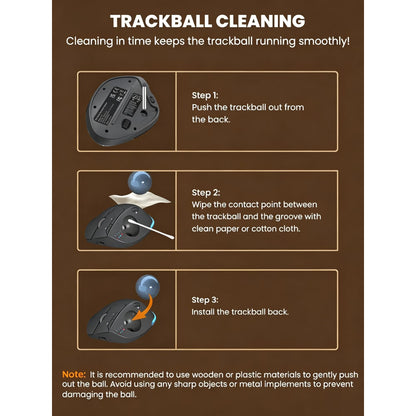 Ergonomic Wireless Trackball Mouse, Adjustable Angle, Thumb Control, Quiet Click, Rechargeable, Multi-Device Bluetooth & USB, for Windows Mac-Grey Ball