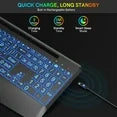 Wagpak 7 Colored Backlits Wireless Keyboard with Wrist Rest, Black, New