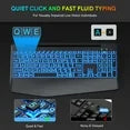 Wagpak 7 Colored Backlits Wireless Keyboard with Wrist Rest, Black, New