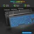 Wagpak 7 Colored Backlits Wireless Keyboard with Wrist Rest, Black, New