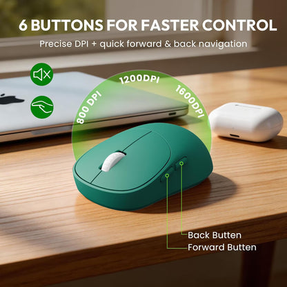 Wireless Keyboard & Mouse Set – Retro Round Keycaps, Detachable Wrist Rest, 2.4GHz Cordless Connection for Mac/Windows/PC