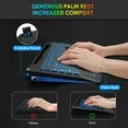 Wagpak 7 Colored Backlits Wireless Keyboard with Wrist Rest, Black, New