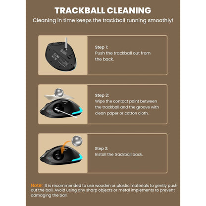 Ergonomic Wireless Trackball Mouse, Adjustable Angle, Thumb Control, Quiet Click, Rechargeable, Multi-Device Bluetooth & USB, for Windows Mac-Blue Ball