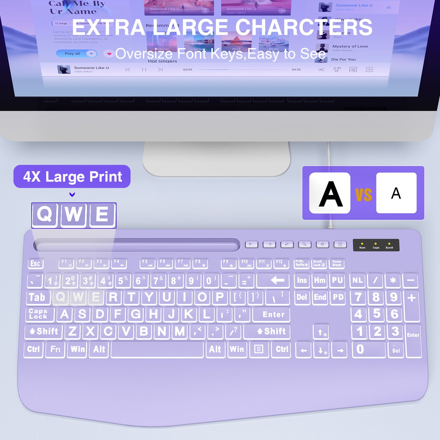 Wired Keyboard Purple