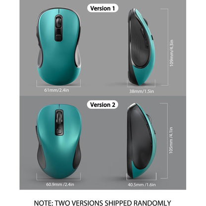 Wireless Mouse for Laptop, Ergonomic Silent Computer Mouse with USB & USB-C, 3 DPI 6 Buttons,Teal