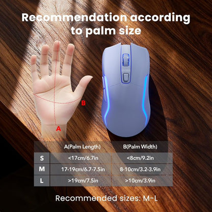 Rechargeable Backlit Wireless Keyboard and Mouse Combo, Ergonomic with Wrist Rest & Phone Holder, Silent for Windows/Mac/Chrome OS - Purple